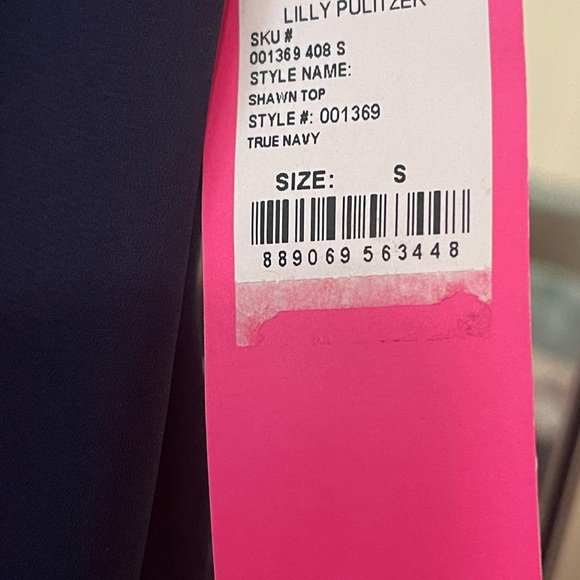 New Lilly Pulitzer navy tank tank top pearl neck line necklace Small NWT - Picture 7 of 7